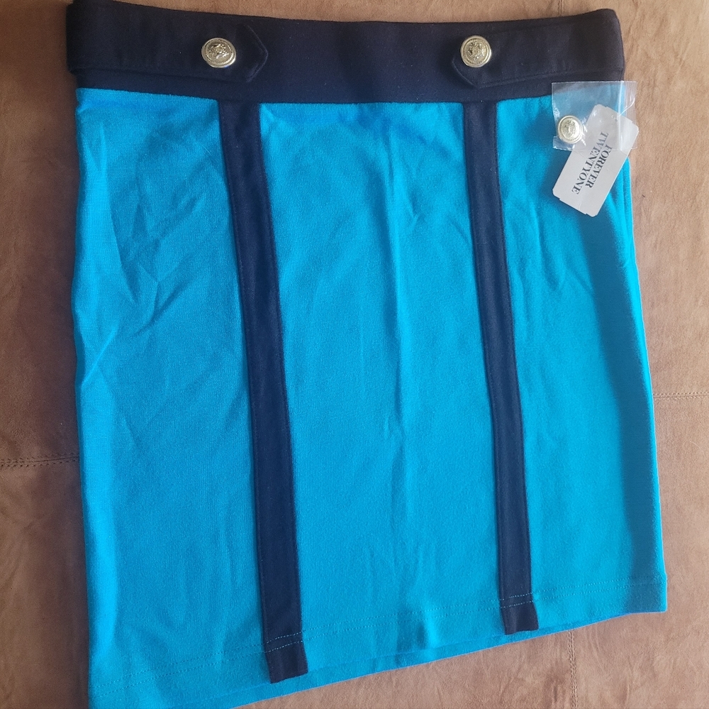 Forever 21 turquoise and black skirt, size L/G